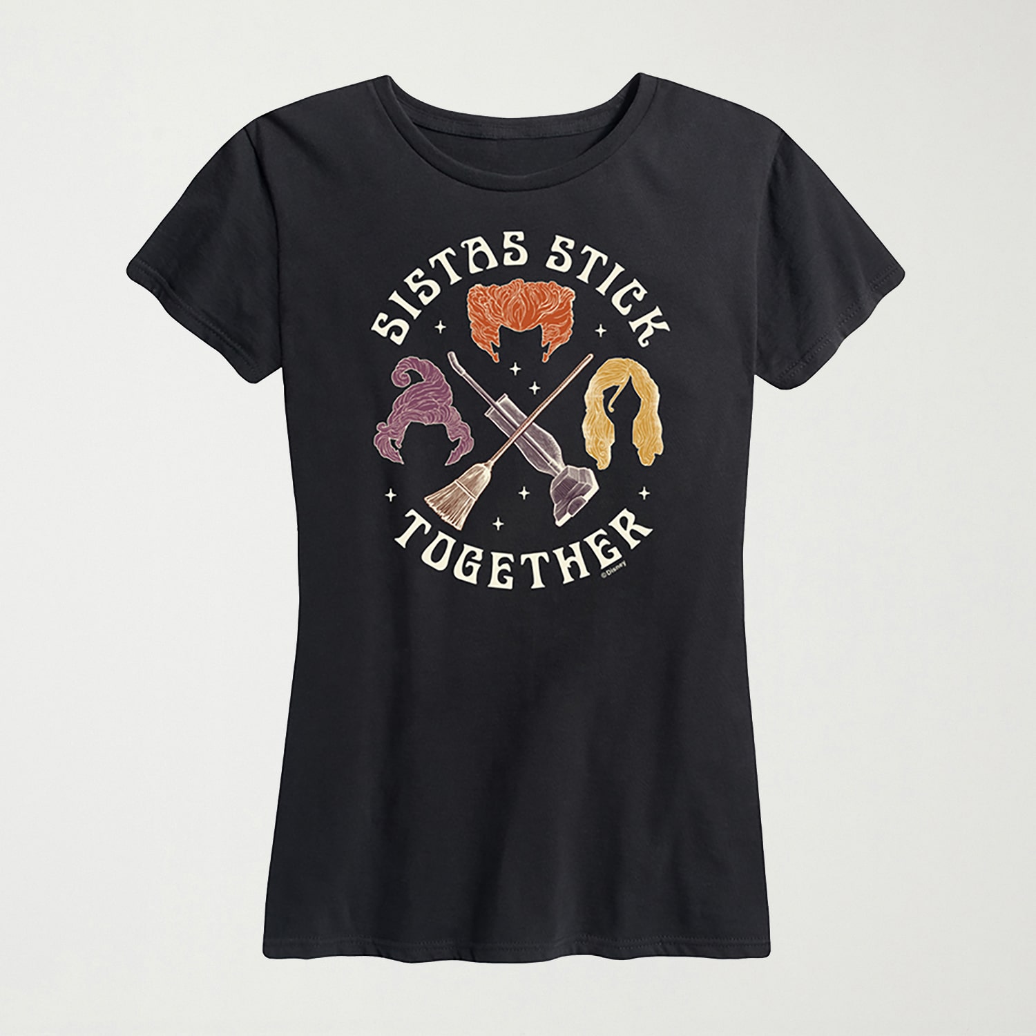 Hocus Pocus Sisters Womens Crew Neck Short Sleeve Regular Fit Graphic T-Shirt