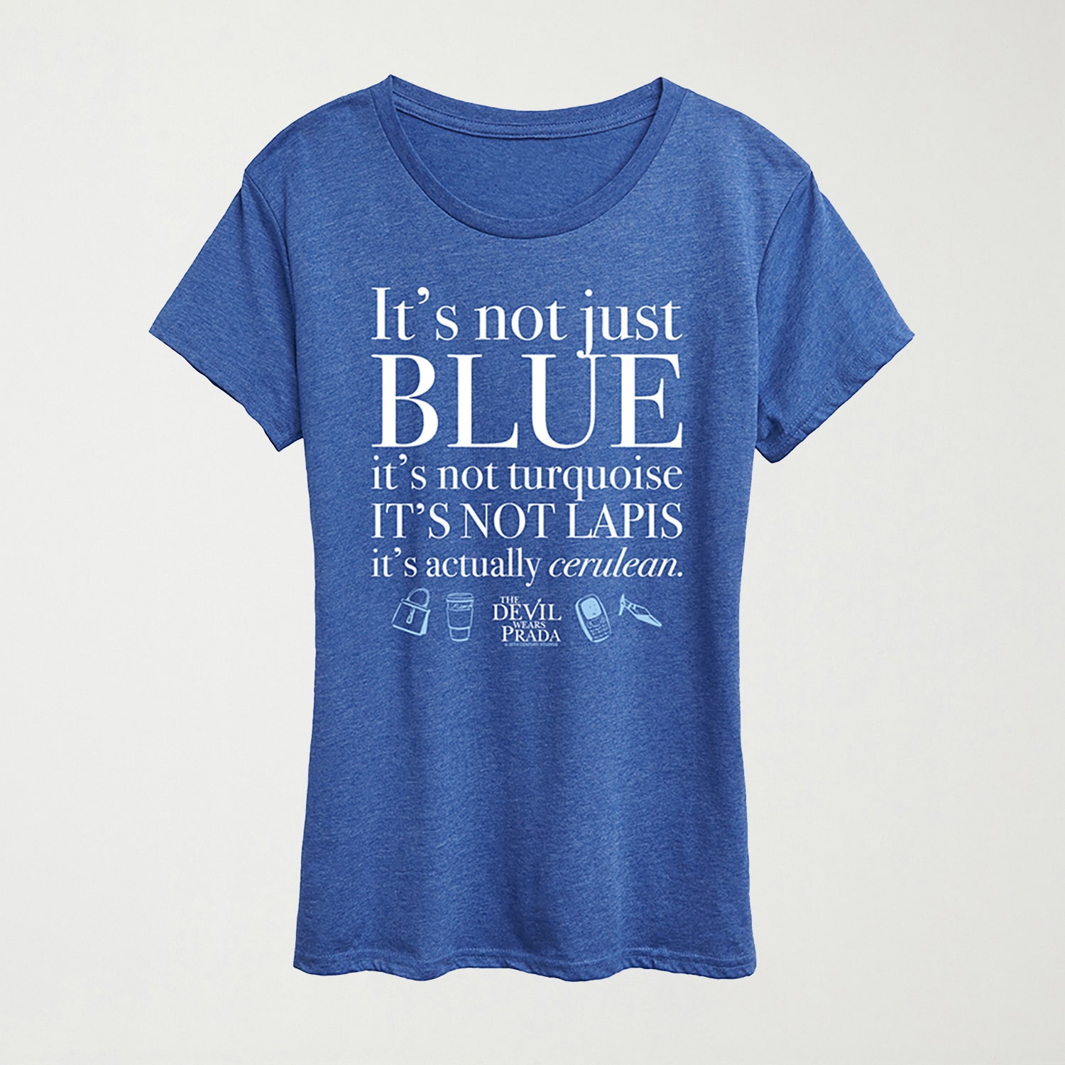 Not Just Blue Womens Crew Neck Short Sleeve Regular Fit Graphic T-Shirt
