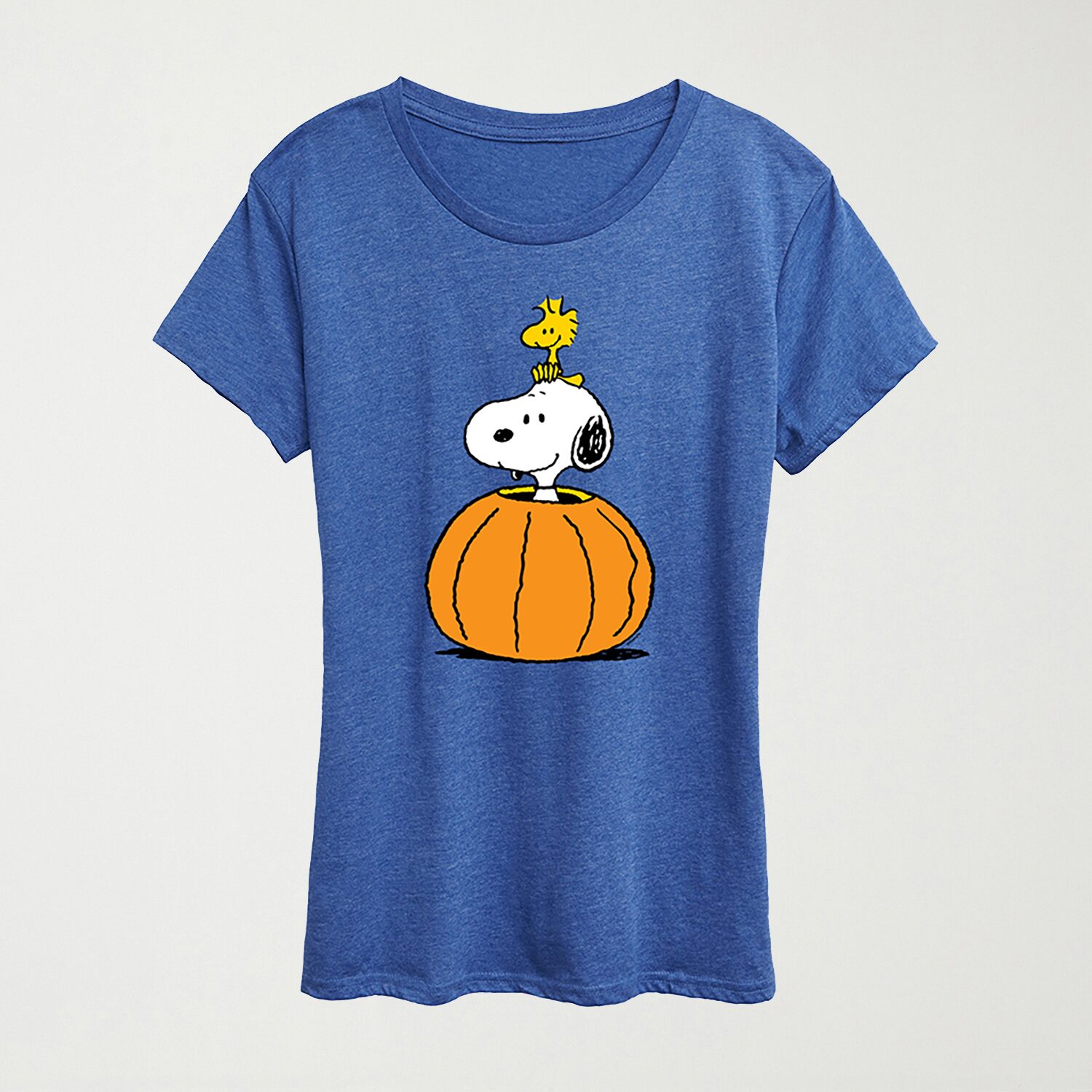 Pumpkin Womens Crew Neck Short Sleeve Regular Fit Peanuts Snoopy Graphic T-Shirt