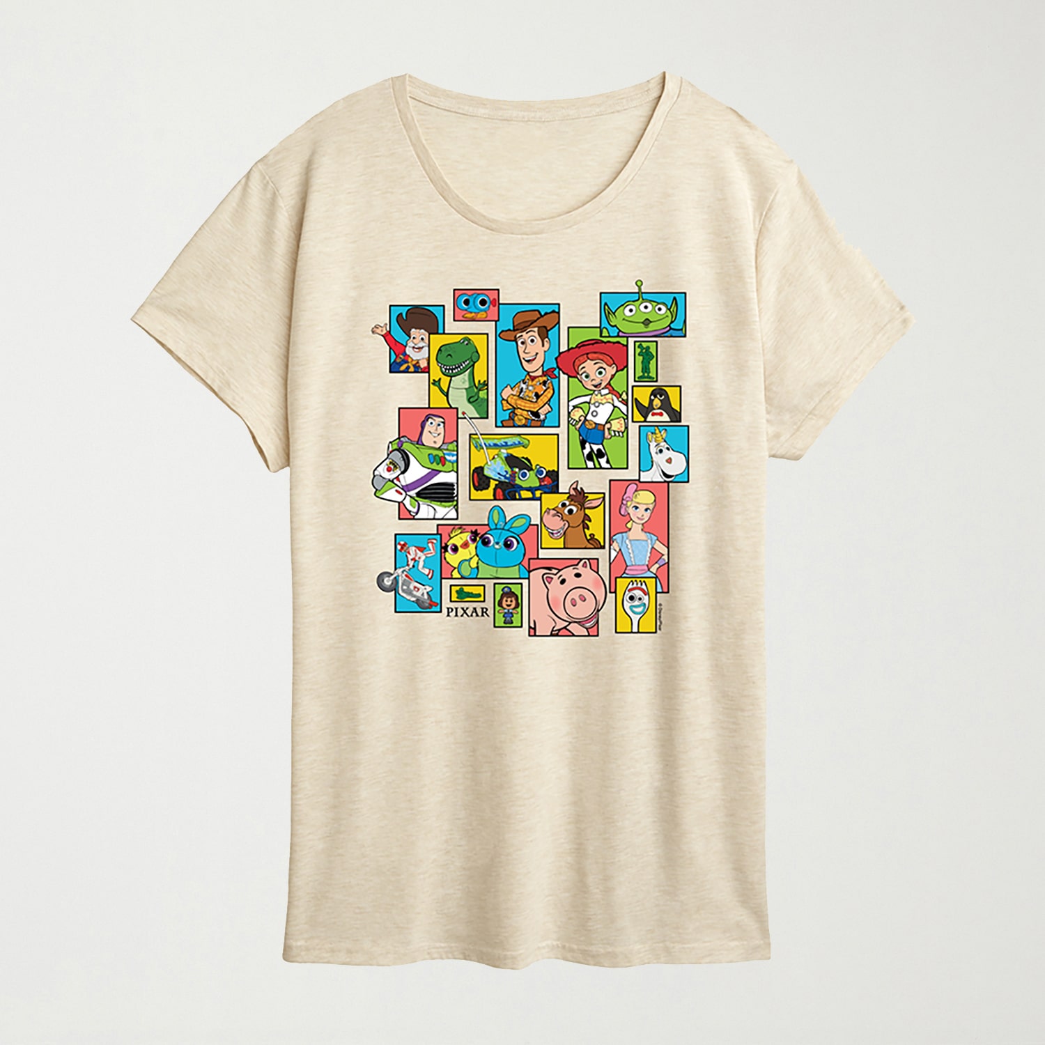 Grid Womens Crew Neck Short Sleeve Regular Fit Toy Story Graphic T-Shirt