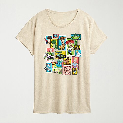 Grid Womens Crew Neck Short Sleeve Regular Fit Toy Story Graphic T-Shirt, Xx-large, Beige
