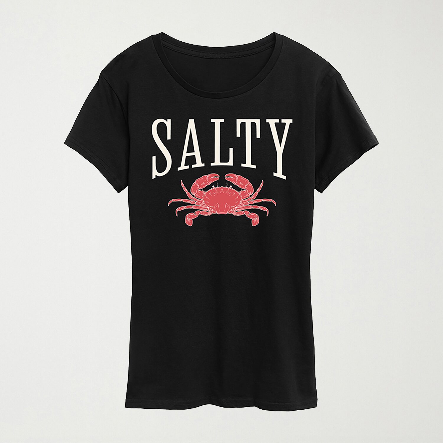 Salty Crab Womens Crew Neck Short Sleeve Regular Fit Graphic T-Shirt