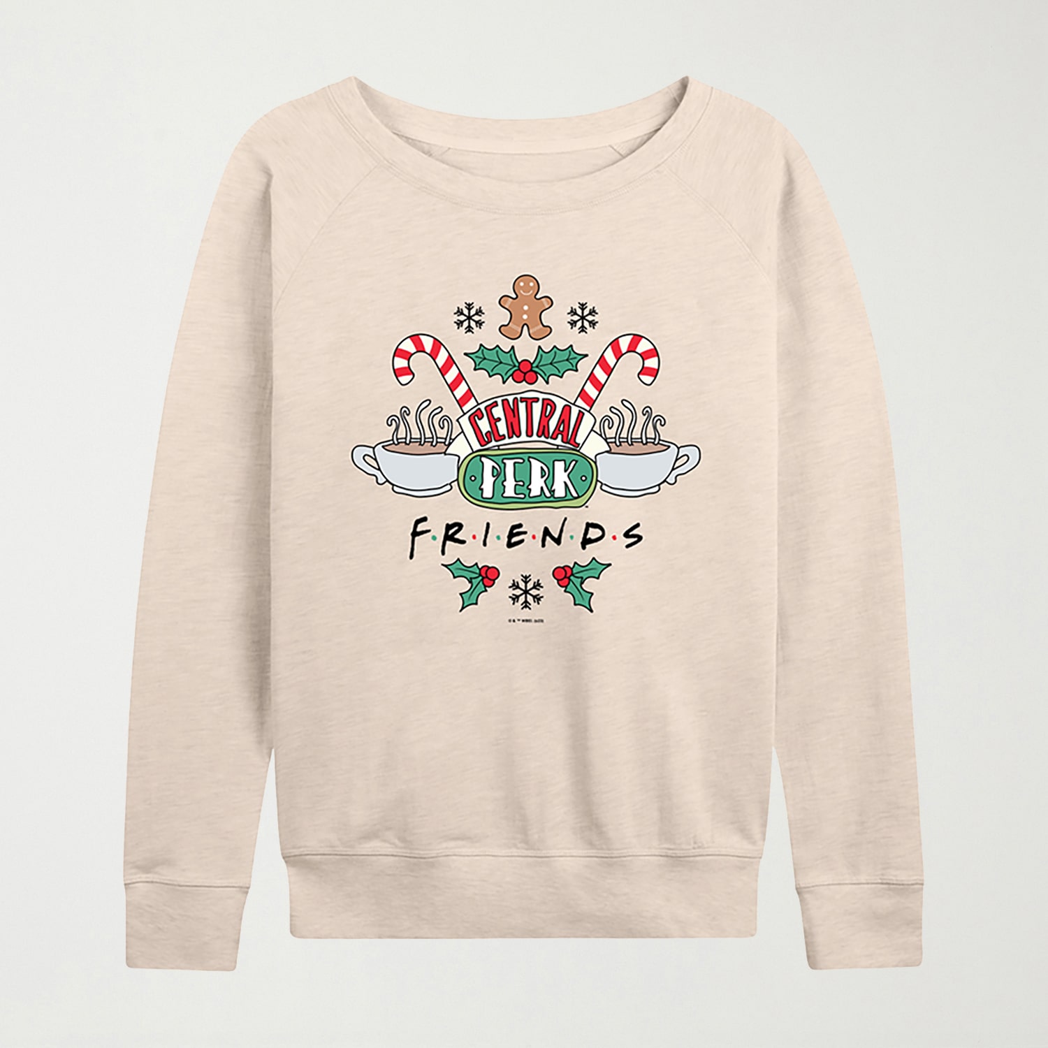 Holiday Central Perk Womens Crew Neck Long Sleeve Friends Pullover Sweater