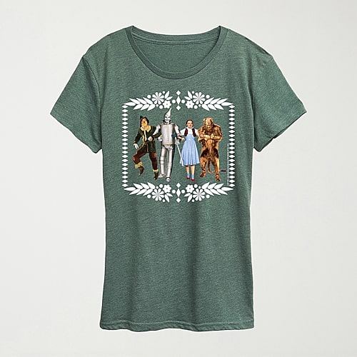 Hybrid Tees oz Group White Border Womens Crew Neck Short Sleeve Regular Fit The Wizard Of oz Graphic T-shirt In Green