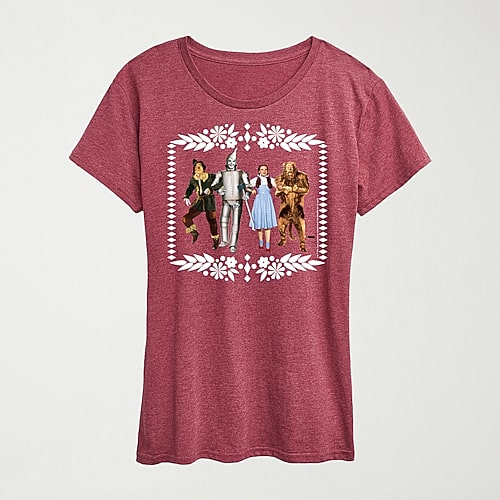 Hybrid Tees oz Group White Border Womens Crew Neck Short Sleeve Regular Fit The Wizard Of oz Graphic T-shirt In Red