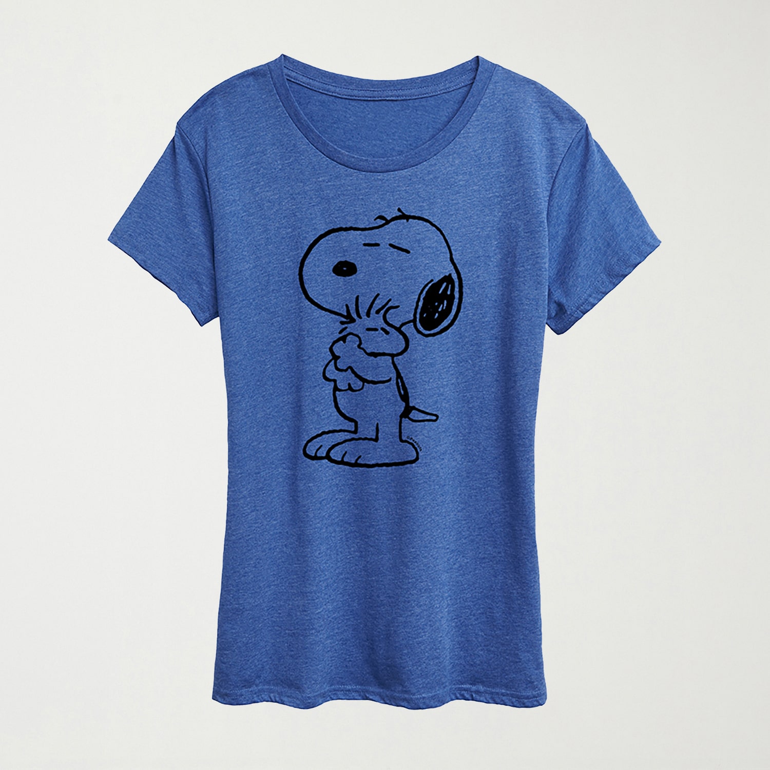Loves Womens Crew Neck Short Sleeve Regular Fit Peanuts Snoopy Graphic T-Shirt