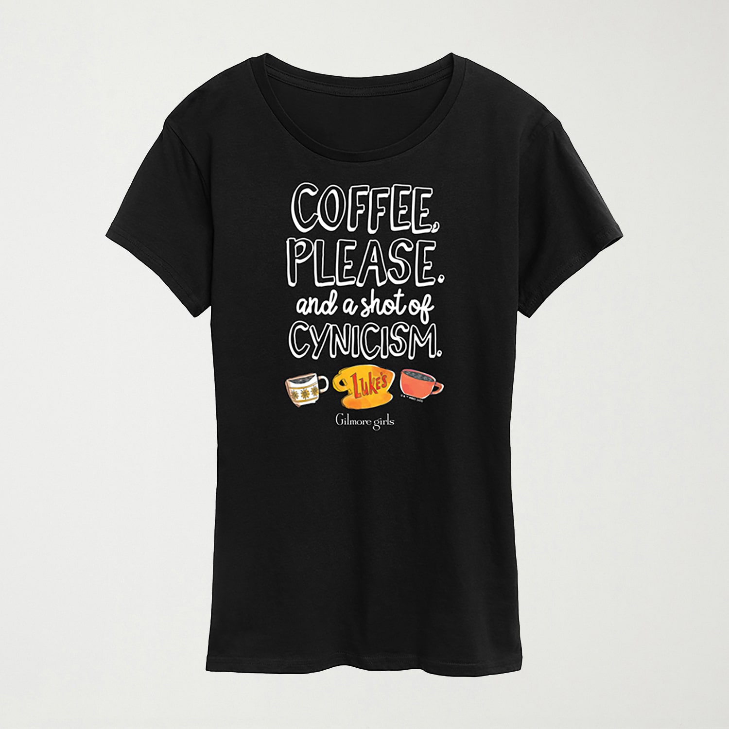 Coffee And Cynisism Womens Crew Neck Short Sleeve Regular Fit Graphic T-Shirt