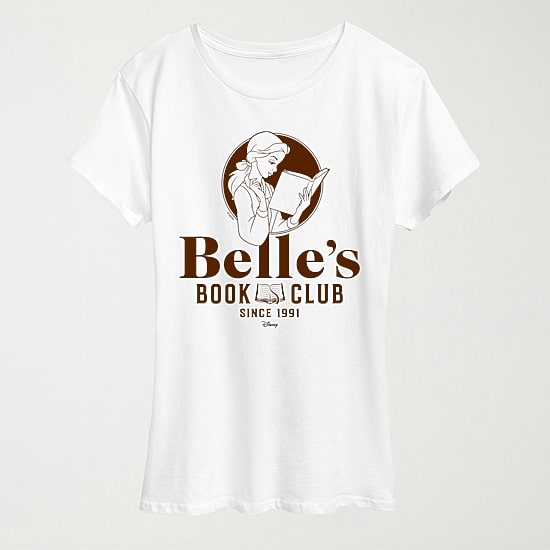Belles Book Club Womens Crew Neck Short Sleeve Regular Fit Beauty and the Beast Princess Graphic T-Shirt