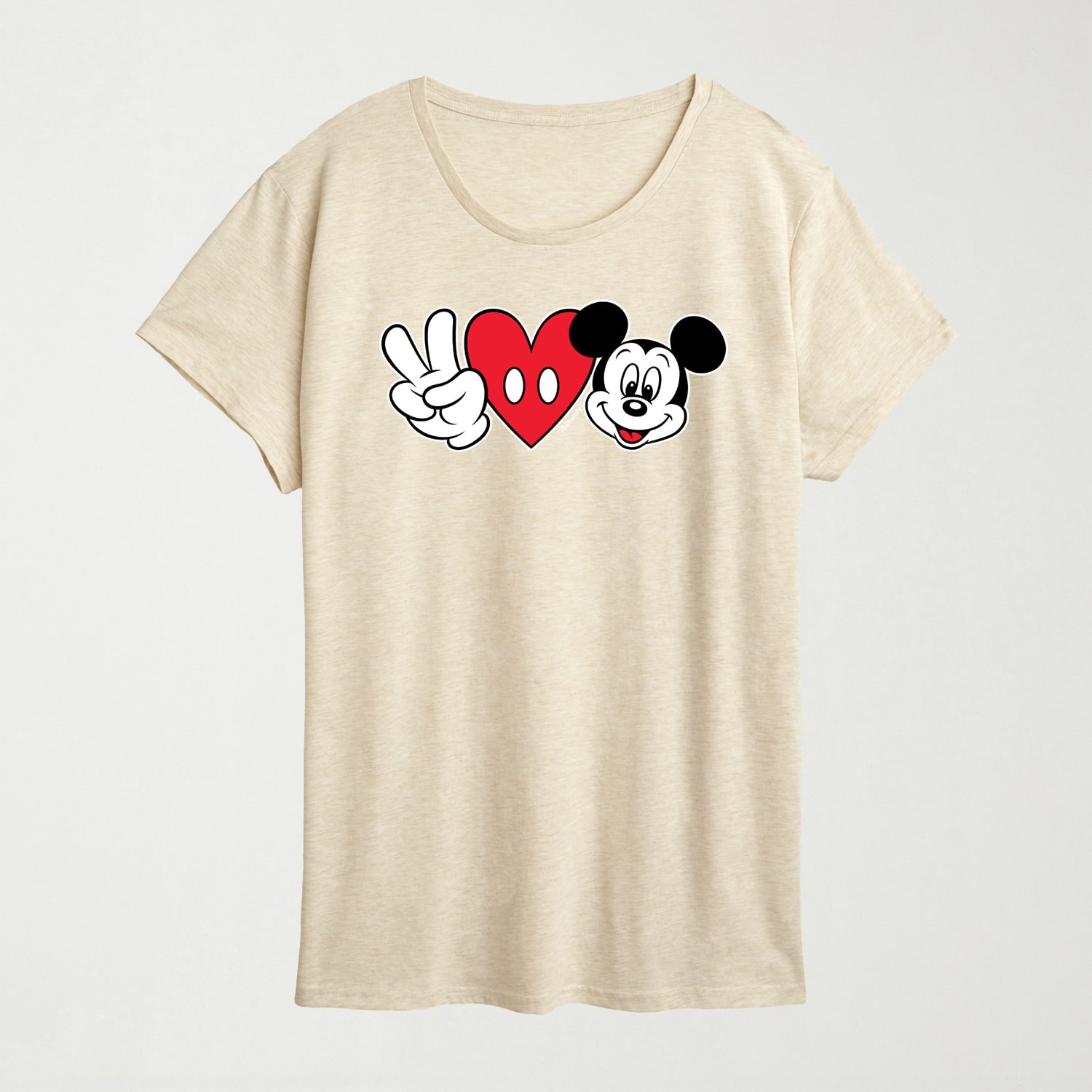Womens Crew Neck Short Sleeve Regular Fit Mickey Mouse Graphic T-Shirt