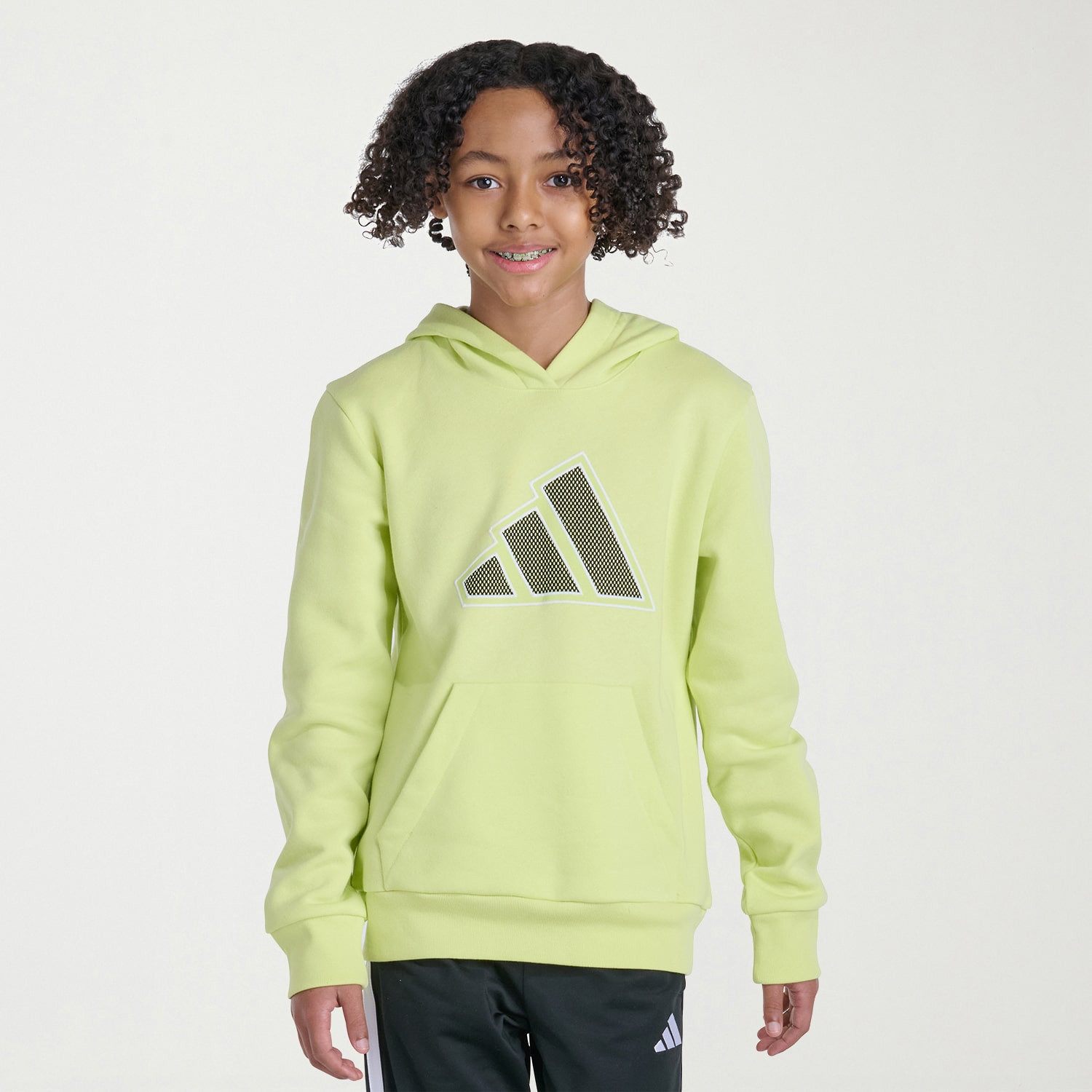 adidas Big Kid Boys Long Sleeve Fleece Active Hoodie