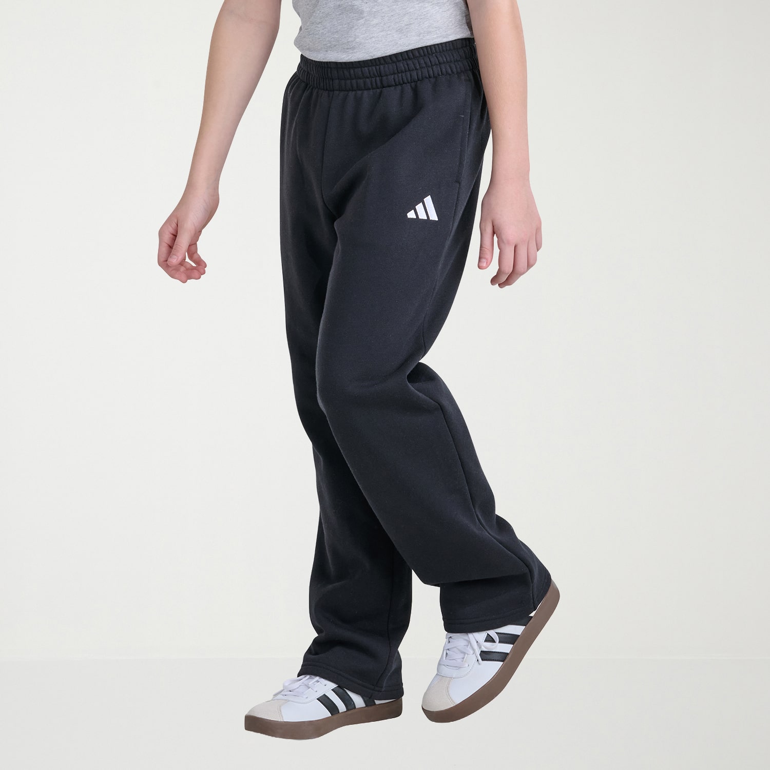 adidas Big Kid Boys Drawstring Waist Straight Mid Rise Regular Fit Fleece Jogger Pant