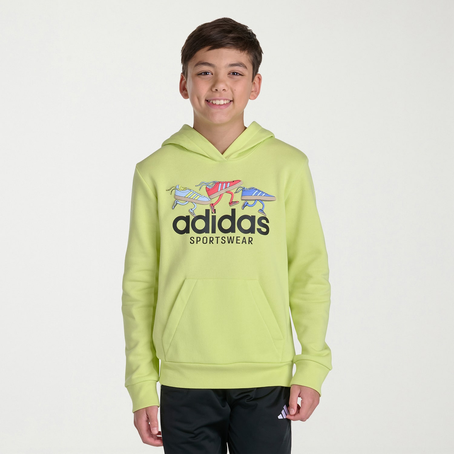 adidas Big Kid Boys Long Sleeve Fleece Active Hoodie