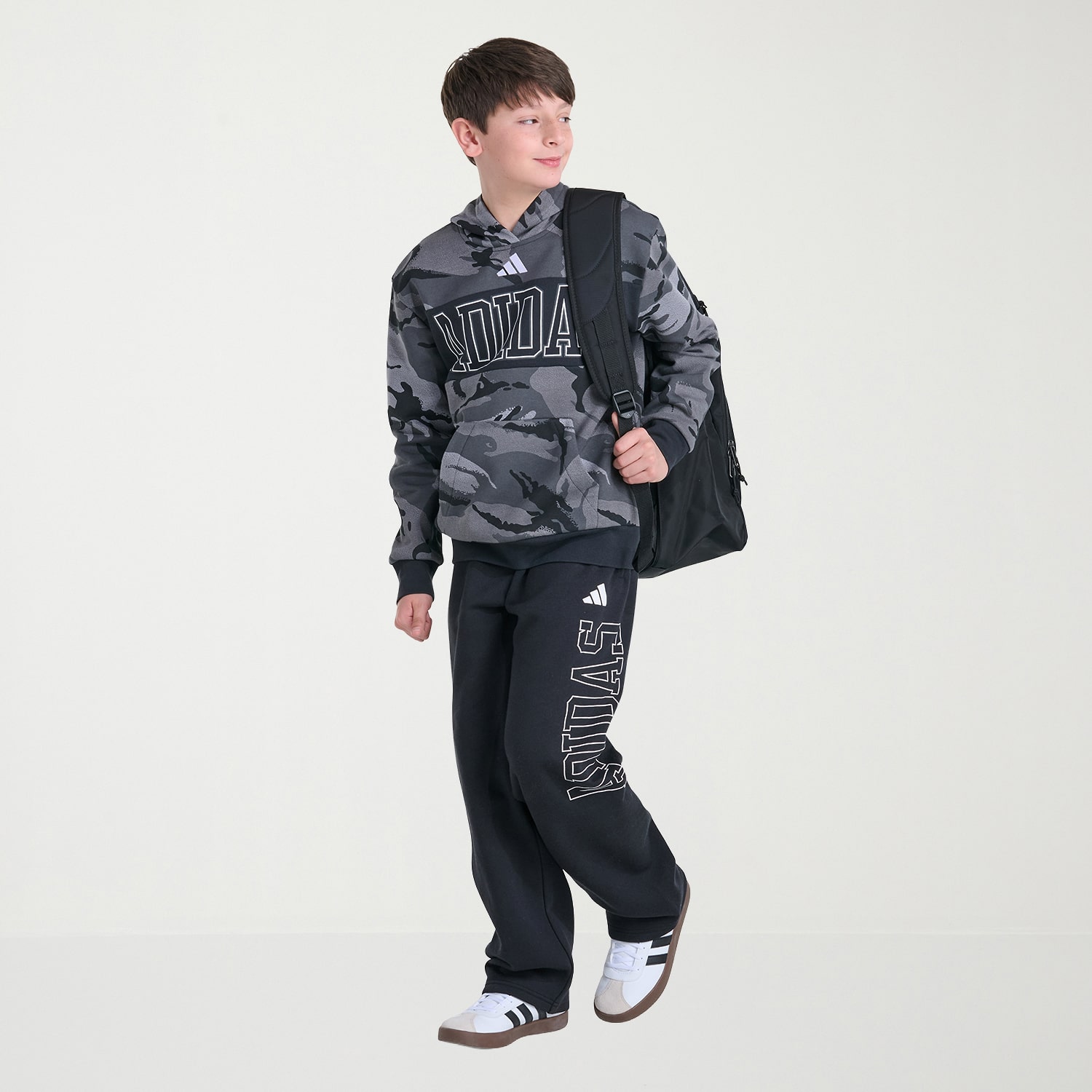 adidas Big Kid Boys Mid Rise Straight Regular Fit Fleece Pull-On Pant