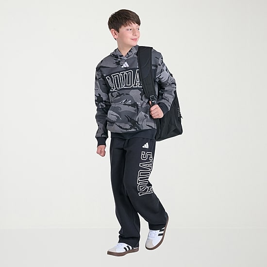 adidas Big Kid Boys Mid Rise Straight Regular Fit Fleece Pull-On Pant
