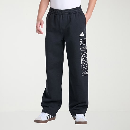 adidas Big Kid Boys Mid Rise Straight Regular Fit Fleece Pull-On Pant