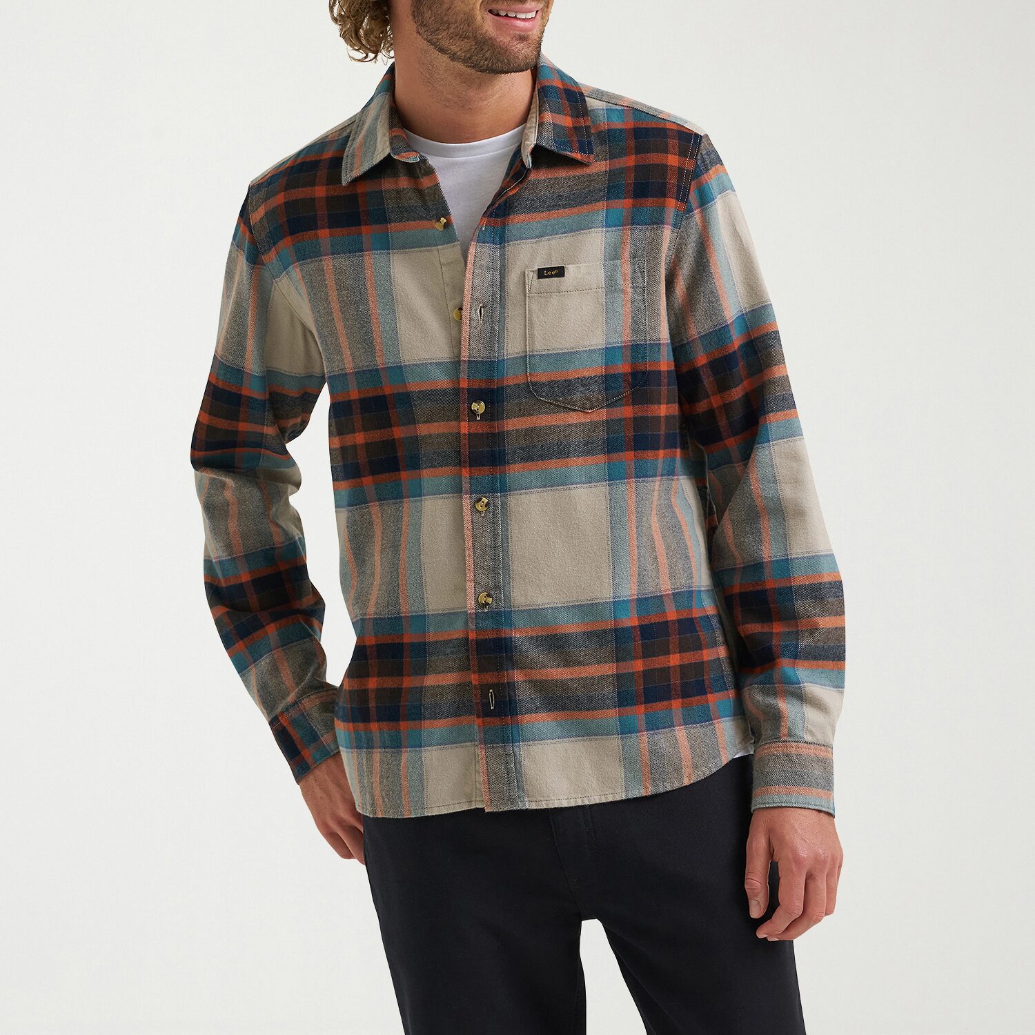 Lee All Purpose Mens Long Sleeve Regular Fit Flannel Shirt