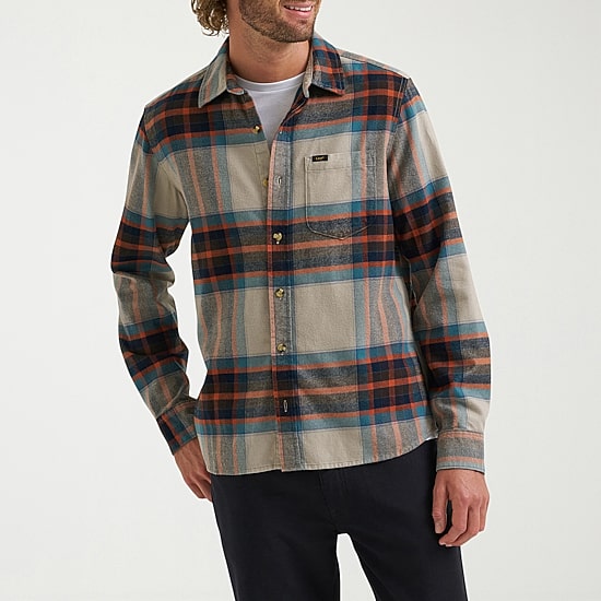 Lee All Purpose Mens Long Sleeve Regular Fit Flannel Shirt