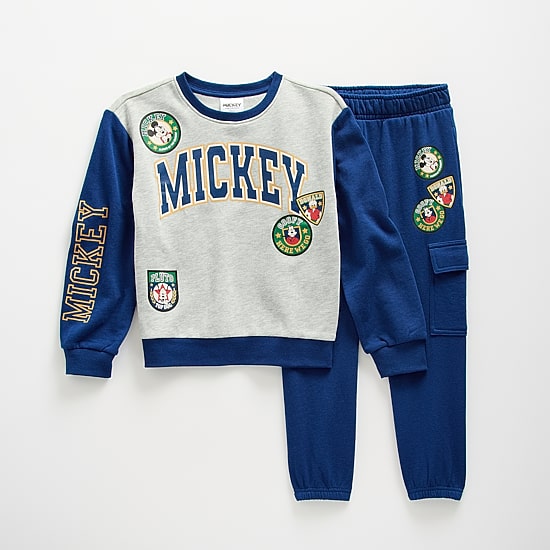 Disney Collection Little & Big Kid Boys Mickey Mouse Fleece 2-pc. Pant Set