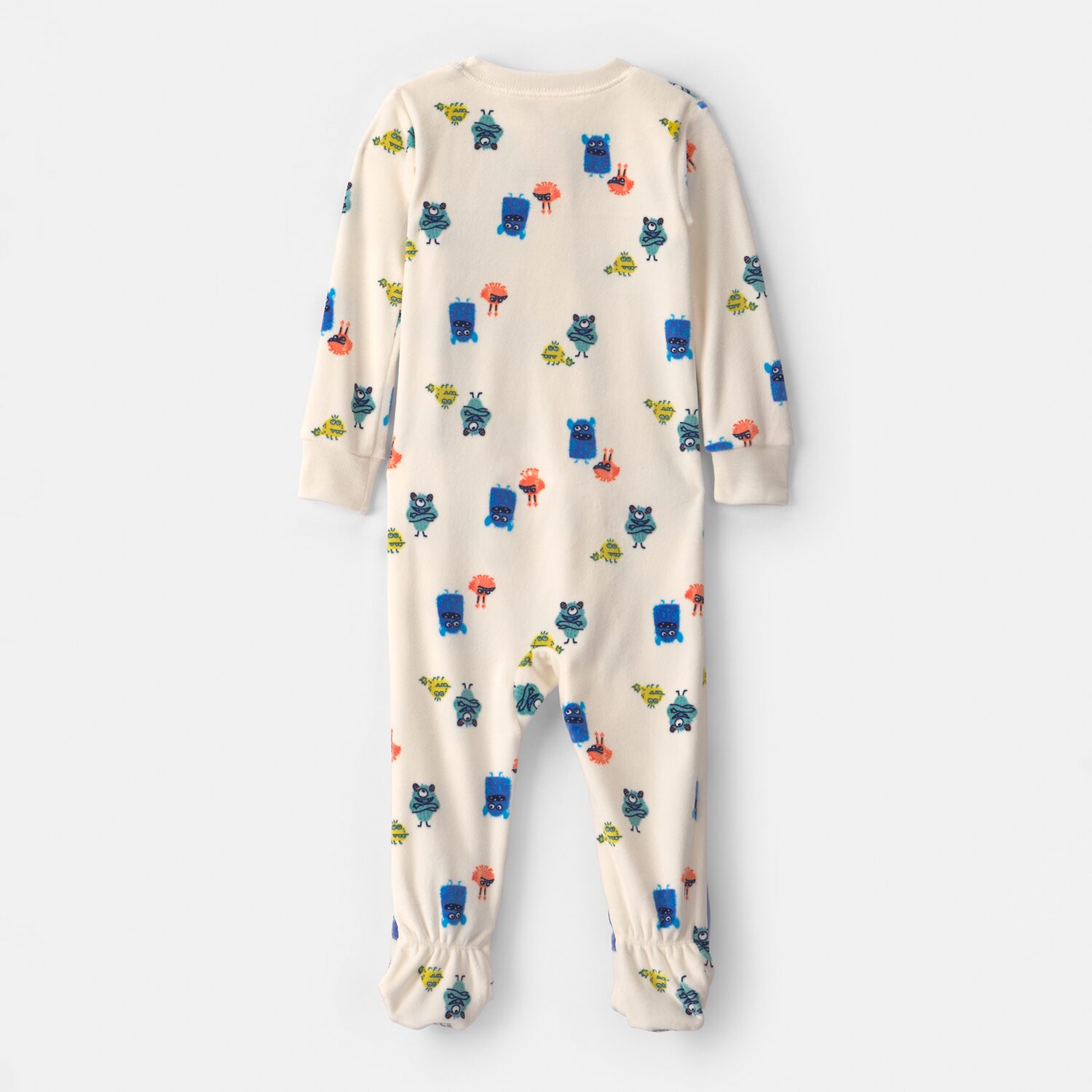 Carter's Dreamplush Monster Toddler Boys Footed Crew Neck Long Sleeve Pajamas