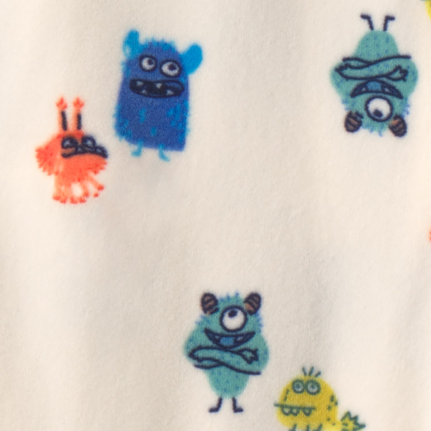 Carter's Dreamplush Monster Toddler Boys Footed Crew Neck Long Sleeve Pajamas