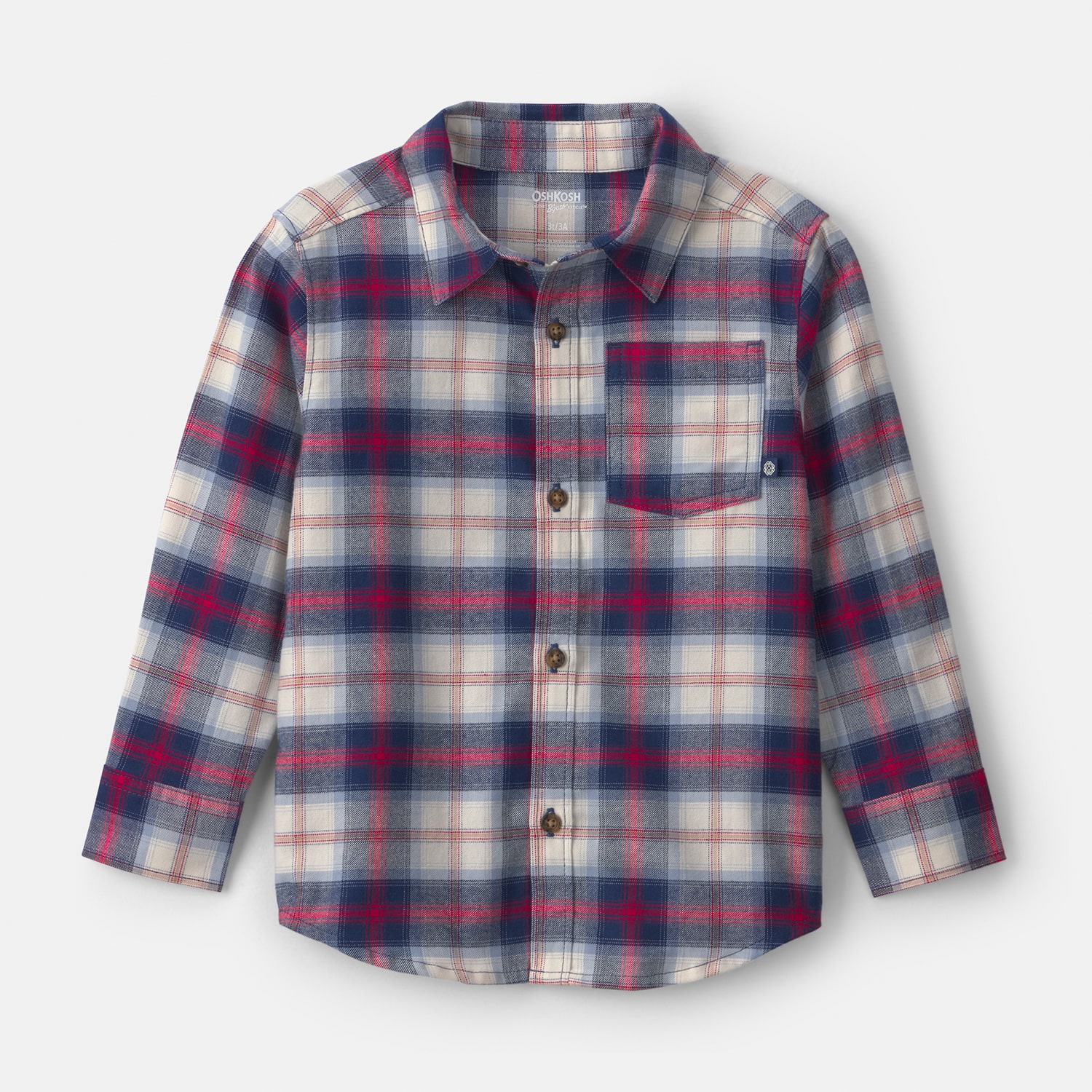 Oshkosh Toddler Boys Long Sleeve Fitted Regular Fit Button-Down Shirt