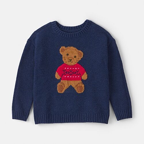 Oshkosh Babies' Toddler Boys Crew Neck Long Sleeve Pullover Sweater In Blue