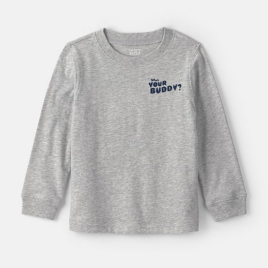 Carter's Toddler Boys Crew Neck Long Sleeve Regular Fit Graphic T-Shirt
