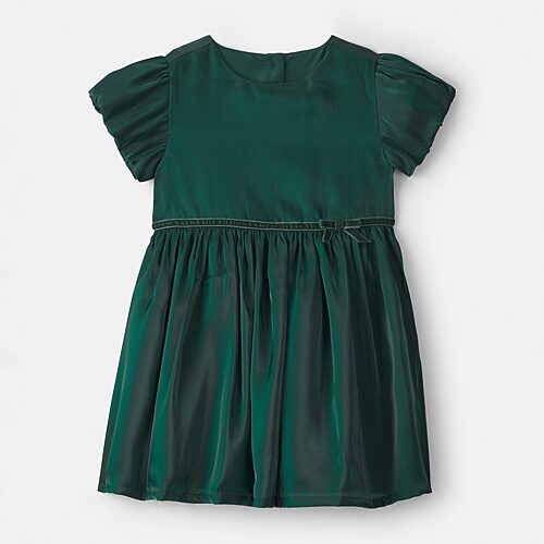 Carter's Babies' Toddler Girls Cap Short Sleeve A-line Dress In Green