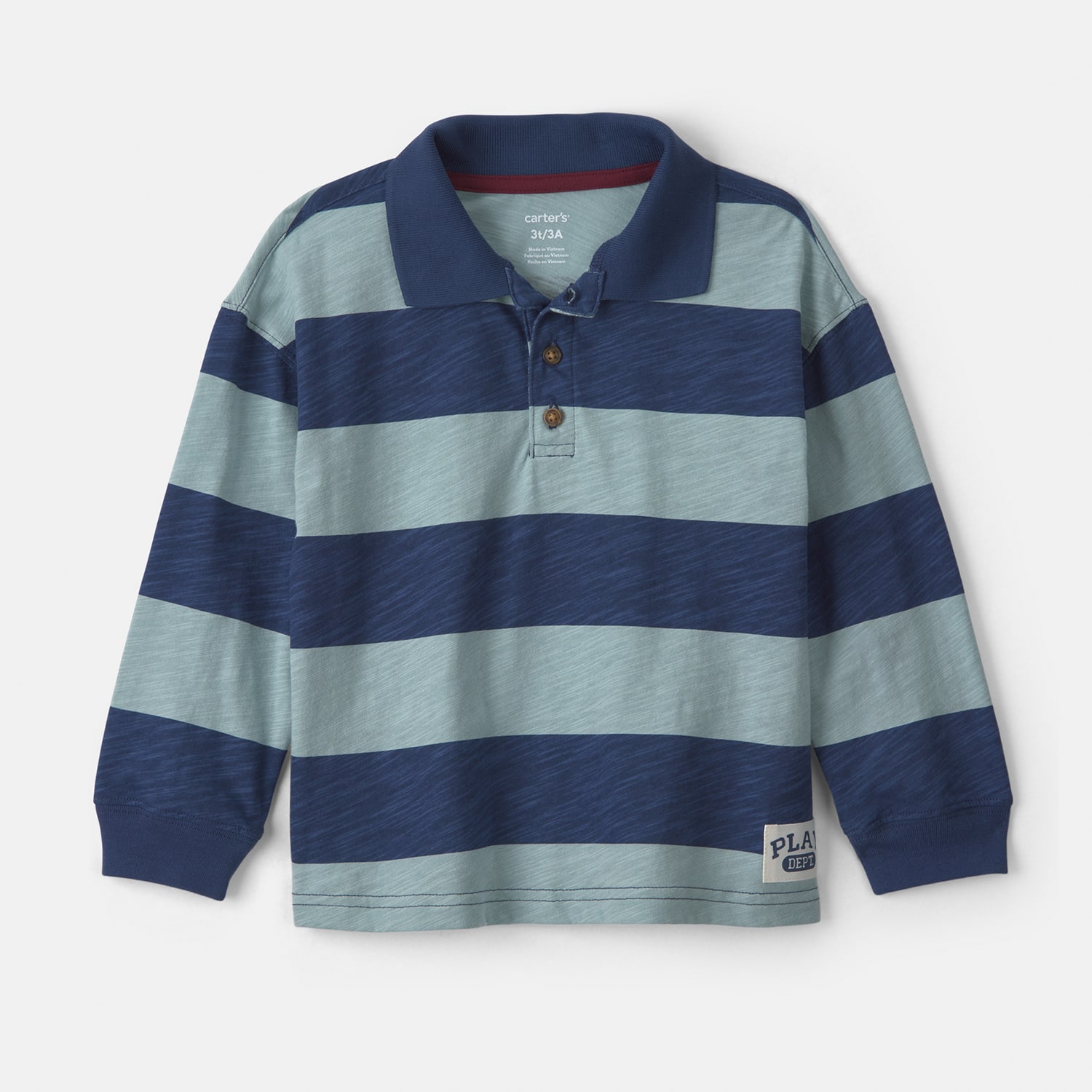 Carter's Toddler Boys Long Sleeve Regular Fit Polo Shirt