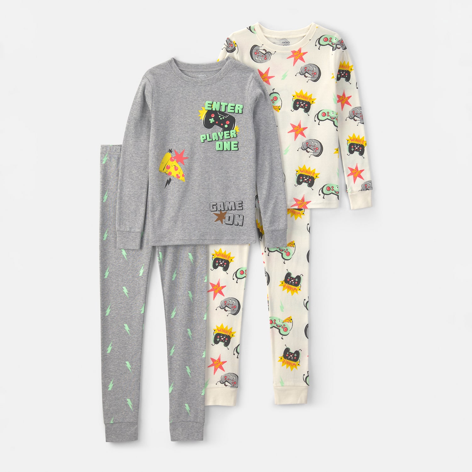 Carter's Little & Big Kid Boys Crew Neck Long Sleeve 4-pc. Pajama Set