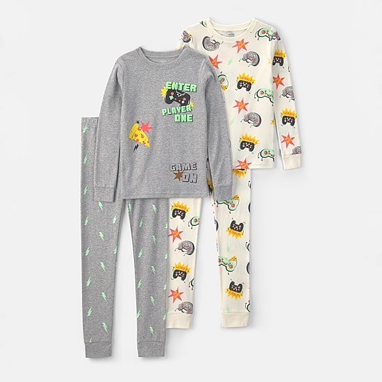 Carter's Little & Big Kid Boys Crew Neck Long Sleeve 4-pc. Pajama Set