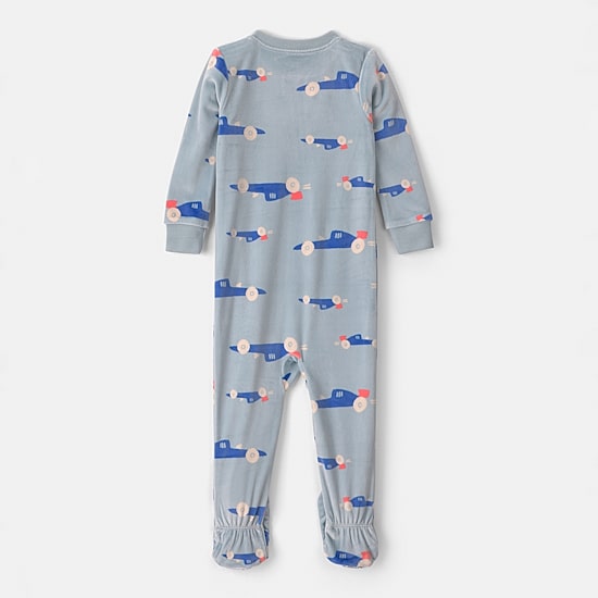 Carter's Dreamplush Toddler Boys Footed Crew Neck Long Sleeve Footed Pajamas