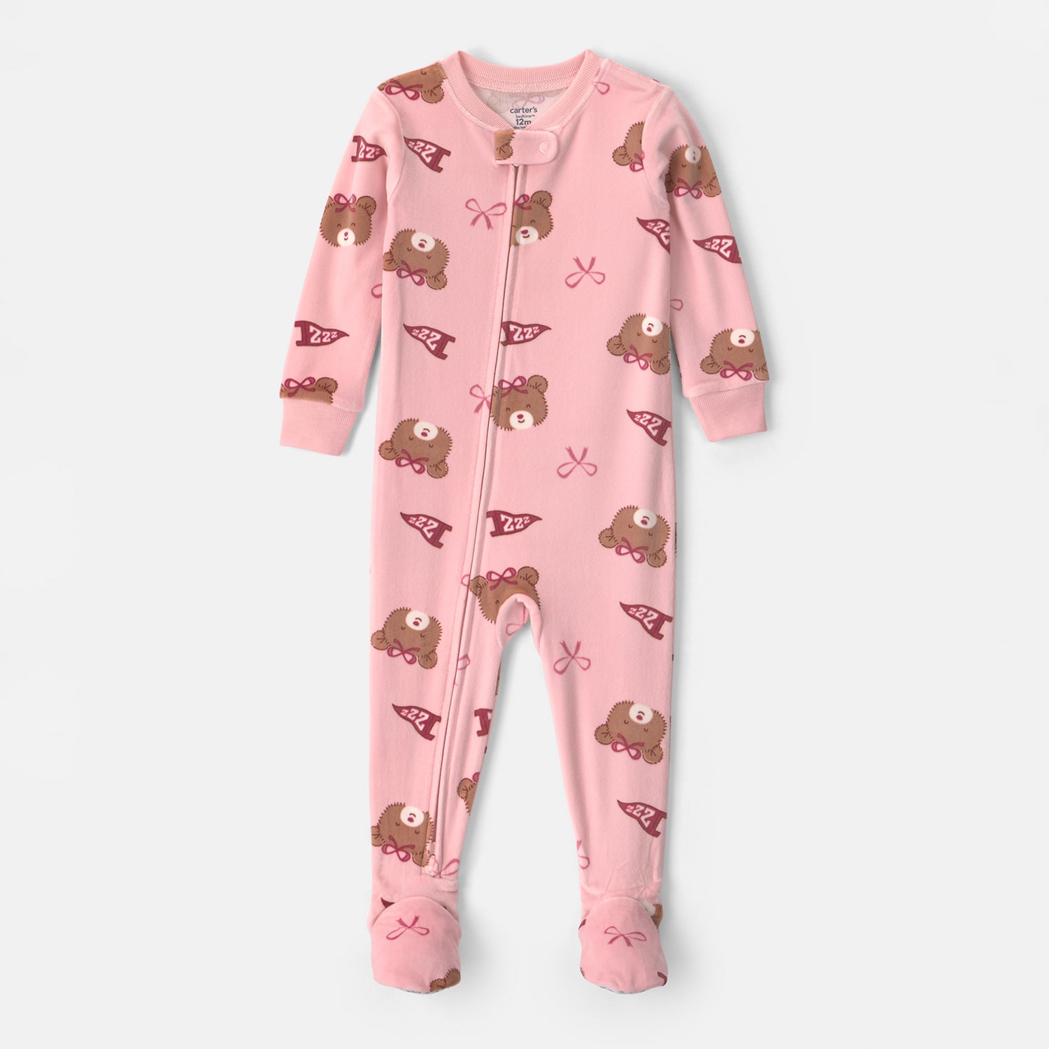 Carter's Toddler Girls Footed Crew Neck Long Sleeve Pajamas