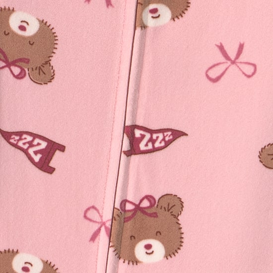 Carter's Dreamplush Toddler Girls Footed Crew Neck Long Sleeve Footed Pajamas