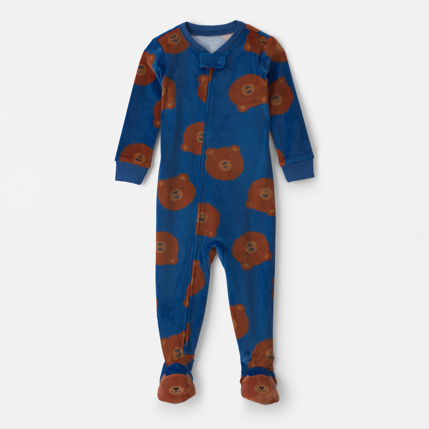 Carter's Dreamplush Toddler Boys Footed Crew Neck Long Sleeve Pajamas