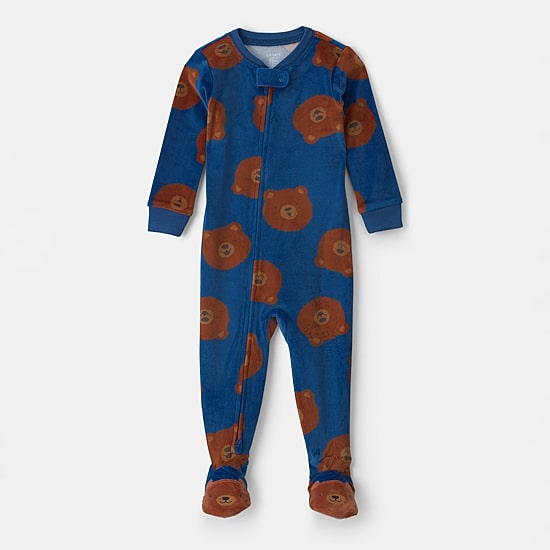 Carter's Dreamplush Toddler Boys Footed Crew Neck Long Sleeve Footed Pajamas