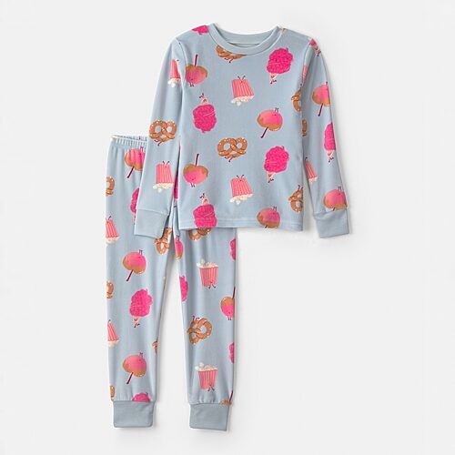 Carter's Babies' Dreamplush Toddler Girls Crew Neck Long Sleeve 2-pc. Pajama Set In Blue