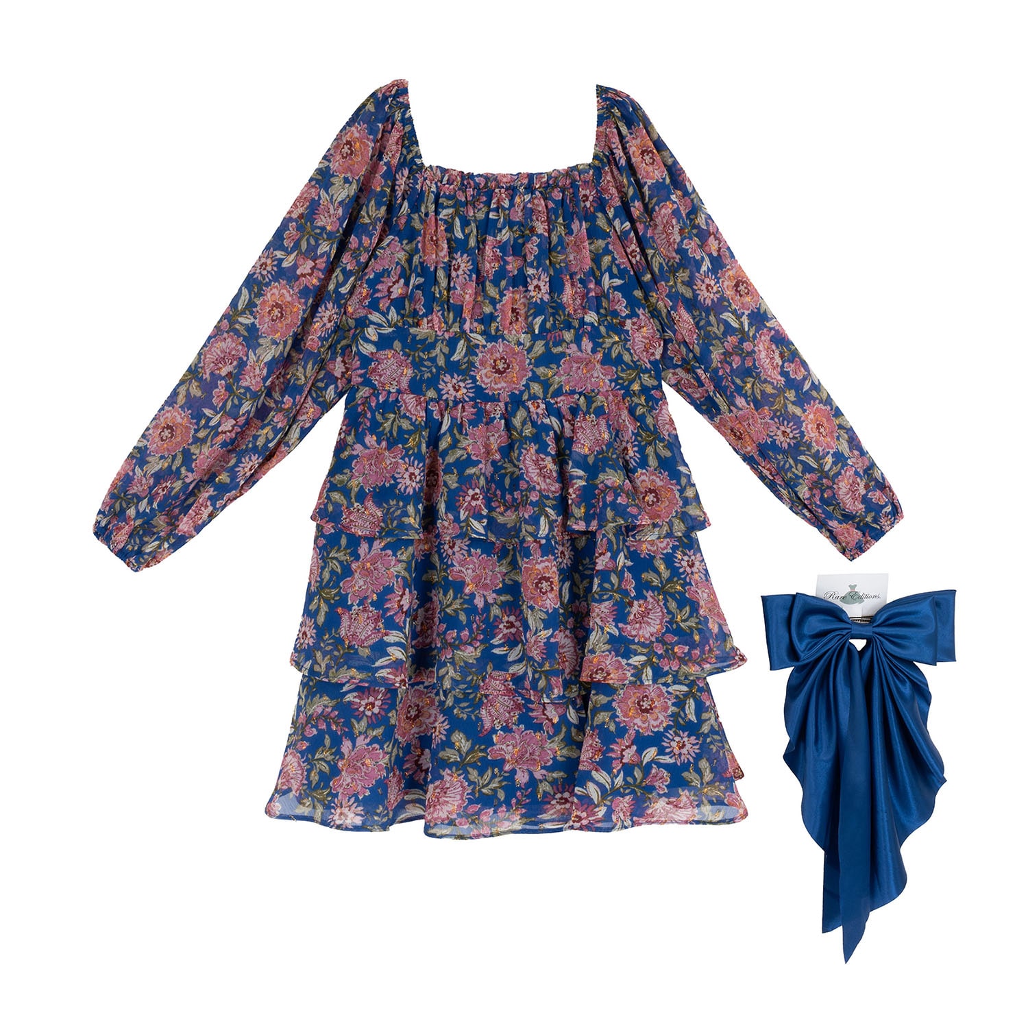 Rare Editions Big Kid Girls Balloon Long Sleeve Fit + Flare Dress