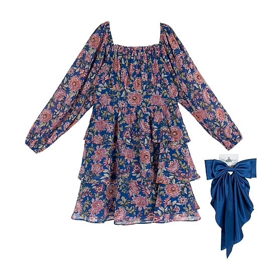 Rare Editions Big Kid Girls Balloon Long Sleeve Fit + Flare Dress