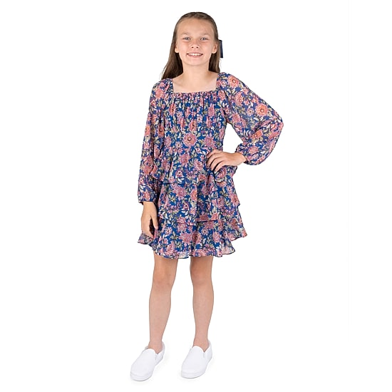 Rare Editions Big Kid Girls Balloon Long Sleeve Fit + Flare Dress