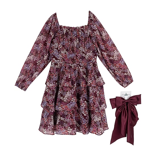 Rare Editions Big Kid Girls Plus Balloon Long Sleeve Fit + Flare Dress