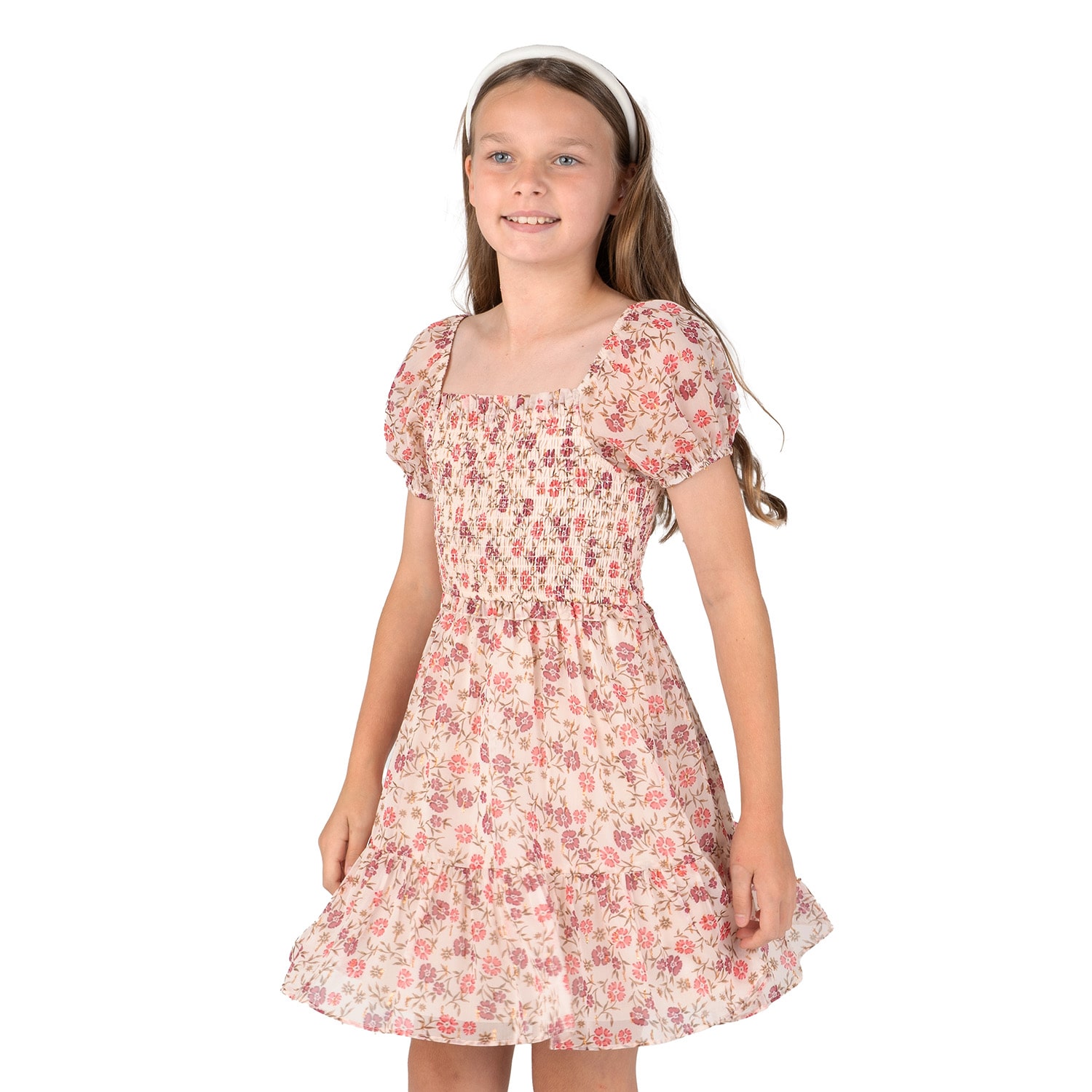 Rare Editions Big Kid Girls Easy-on + Easy-off Puffed Floral 2-pc. Dress Set