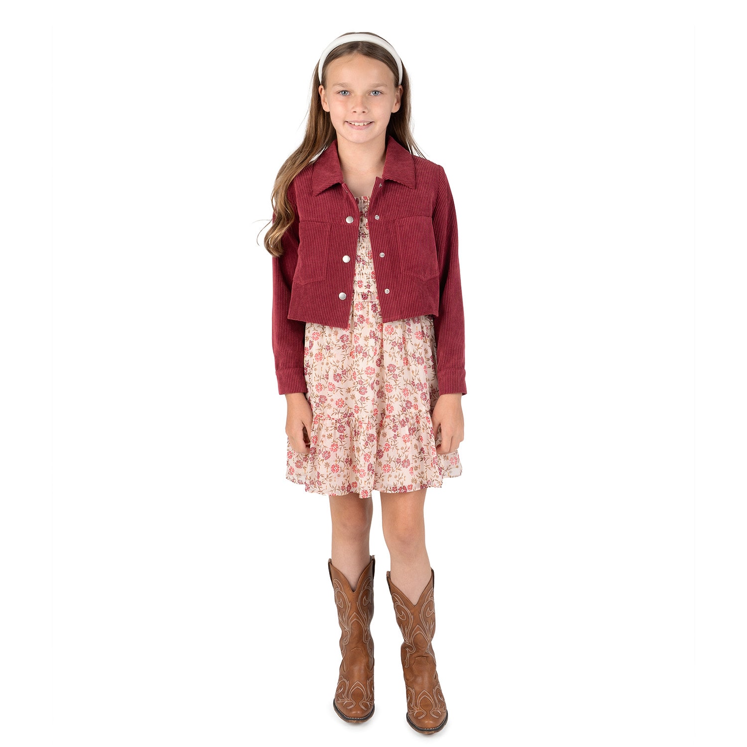 Rare Editions Big Kid Girls Easy-on + Easy-off Puffed Floral 2-pc. Dress Set