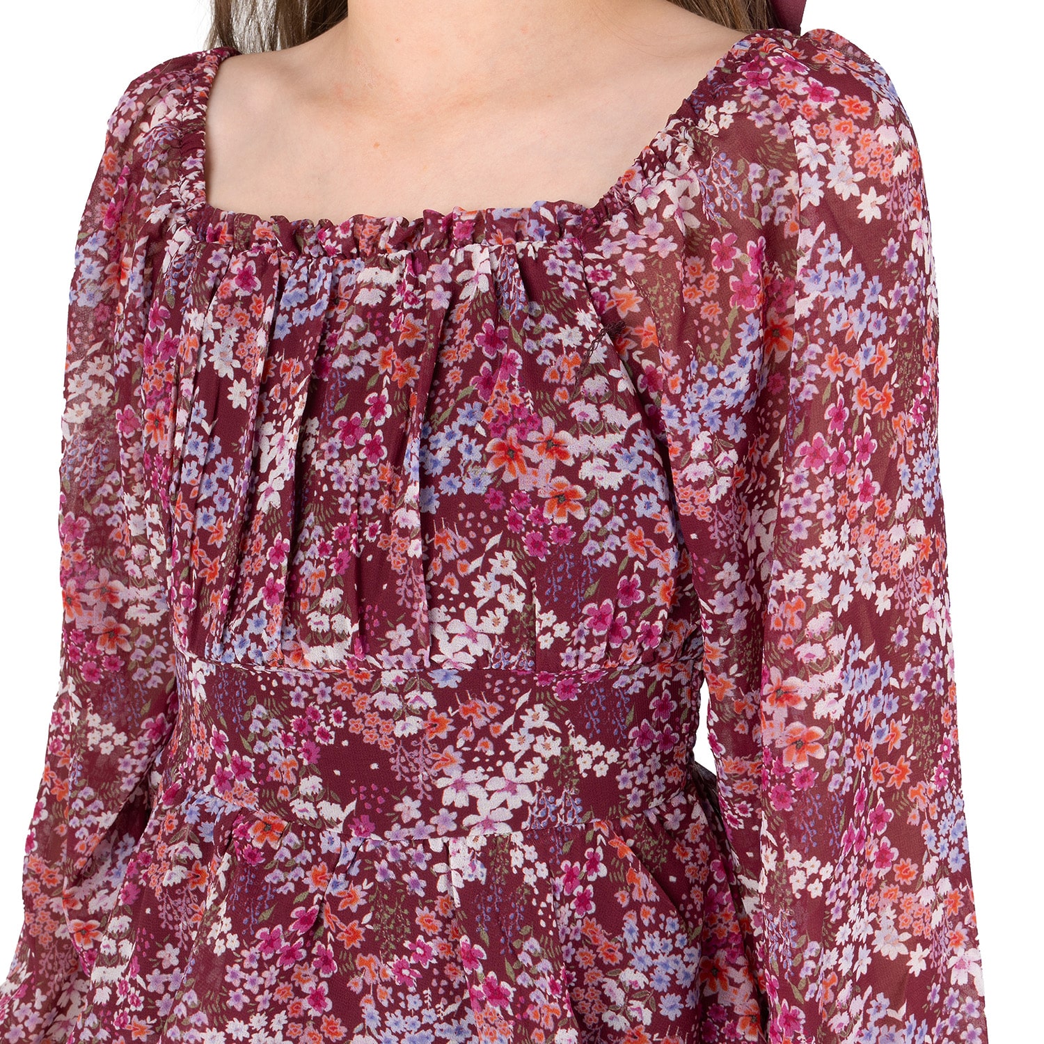 Rare Editions Big Kid Girls Balloon Long Sleeve Fit + Flare Dress
