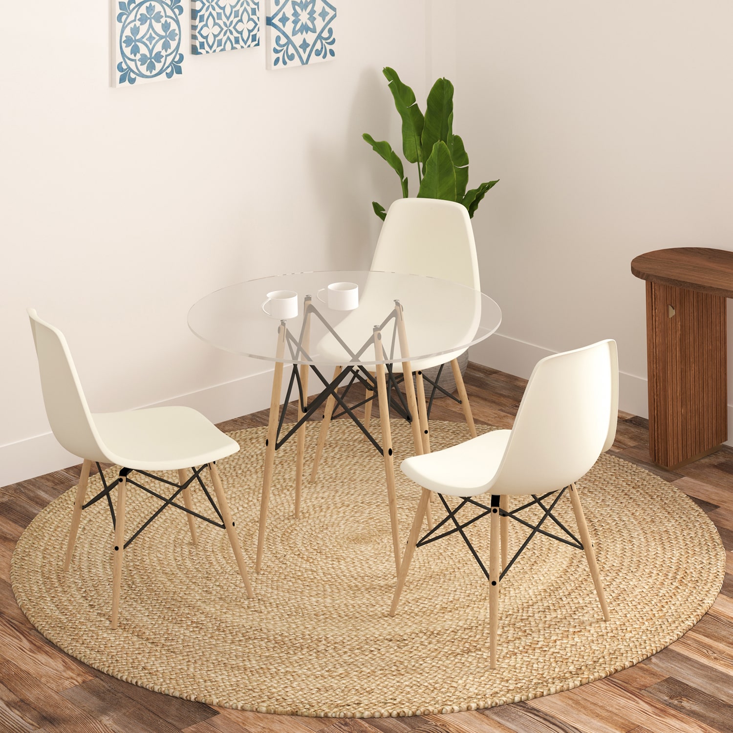 Brynn Mich Solid Braided Stain Resistant Indoor Round Area Rug