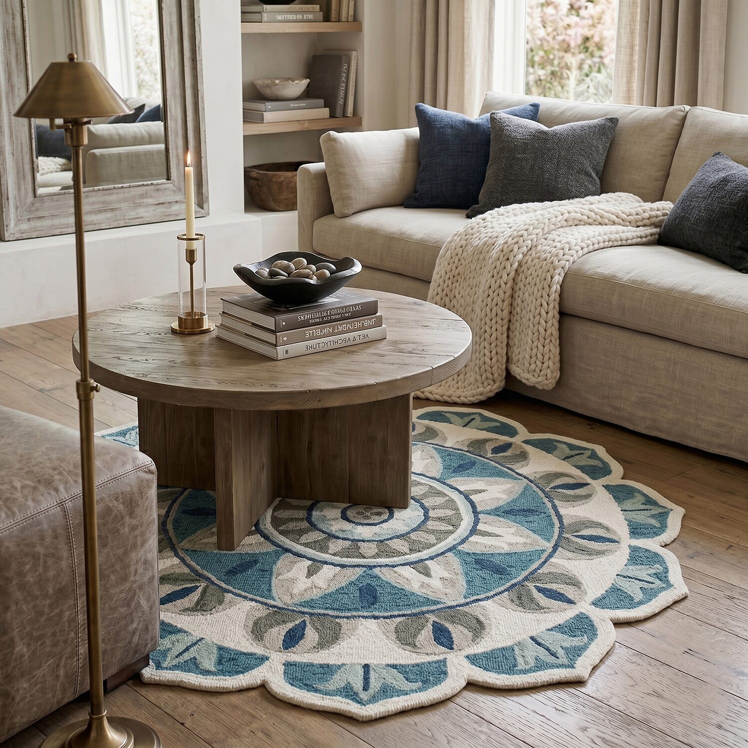 LR HOME Daisy Round Area Rugs