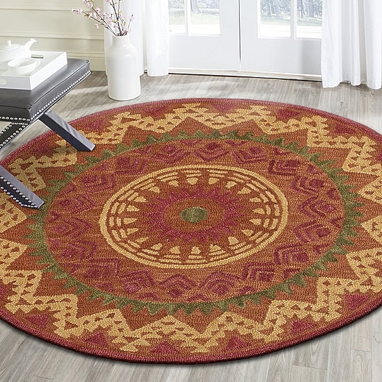 LR HOME Daisy Southwest Indoor Round Area Rug