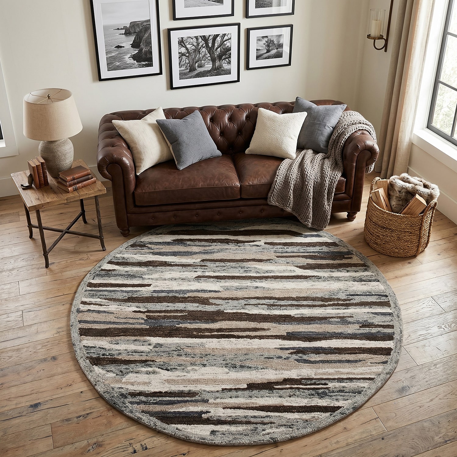 LR HOME Sindy Casual Indoor Round Area Rug