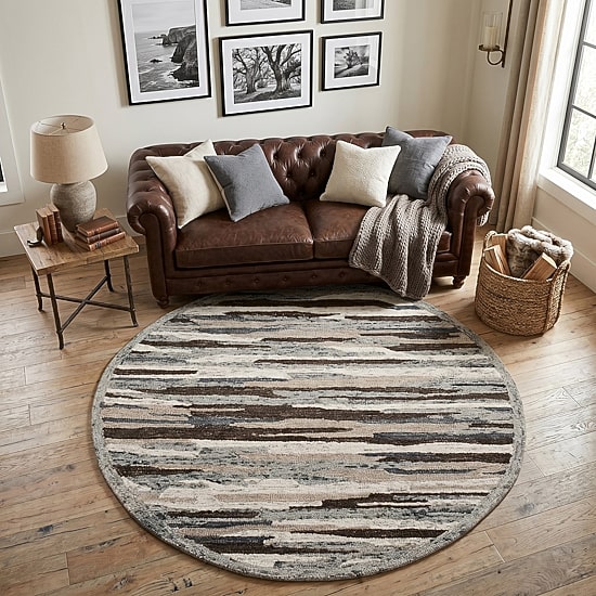 LR HOME Sindy Casual Indoor Round Area Rug