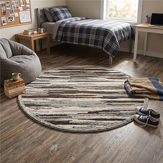LR HOME Sindy Casual Indoor Round Area Rug